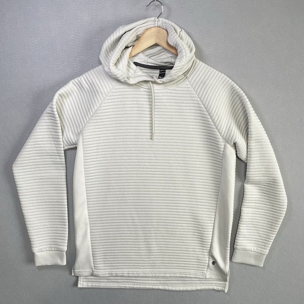 Apana Ribbed Hoodie Mens M  Taupe Lightweight Pullover Sweatshirt